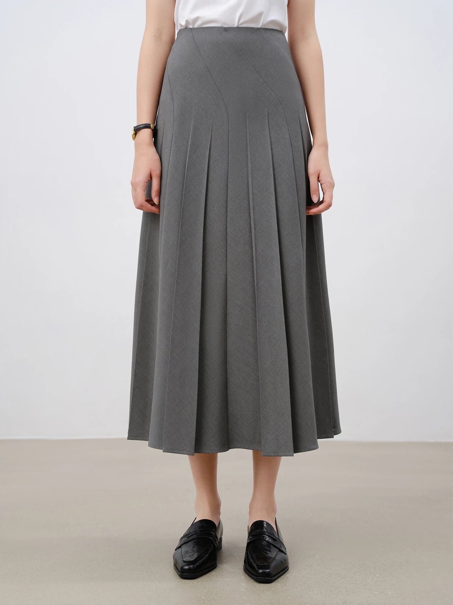Asymmetrical Mid-Calf Office Lady Dress