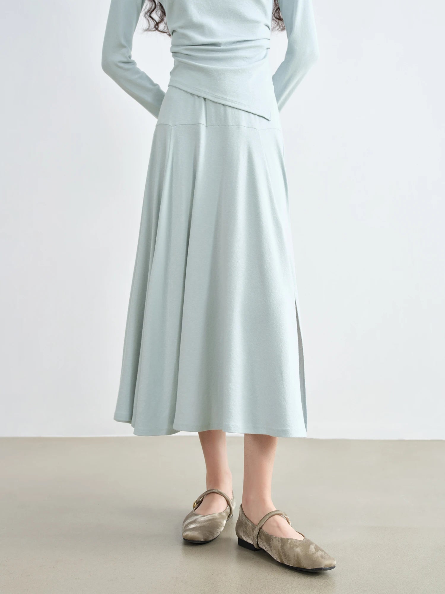 Office Lady A-Line Two-Piece Mid-Calf Set