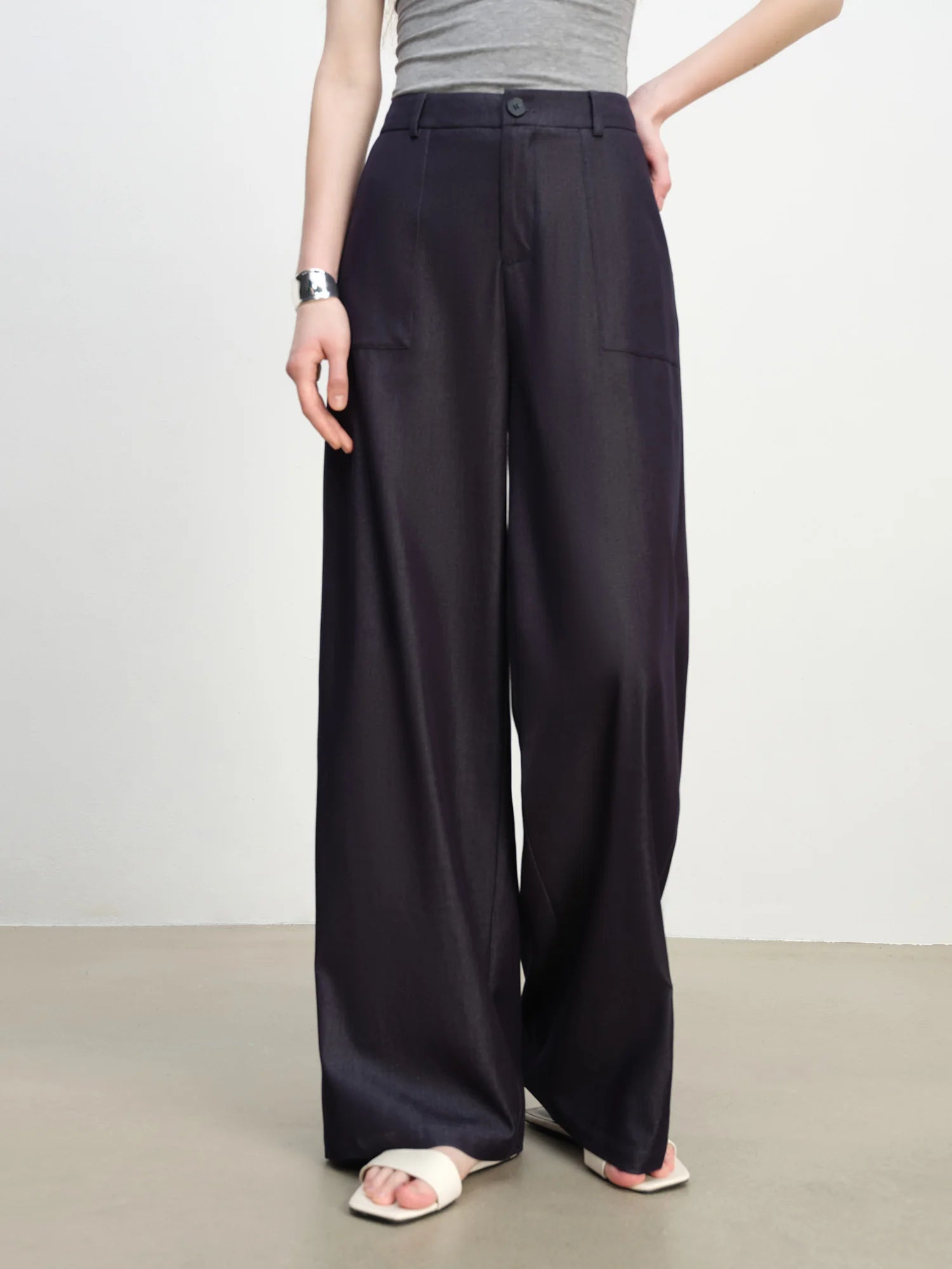 High-Waist Straight Leg Casual Pants for Women