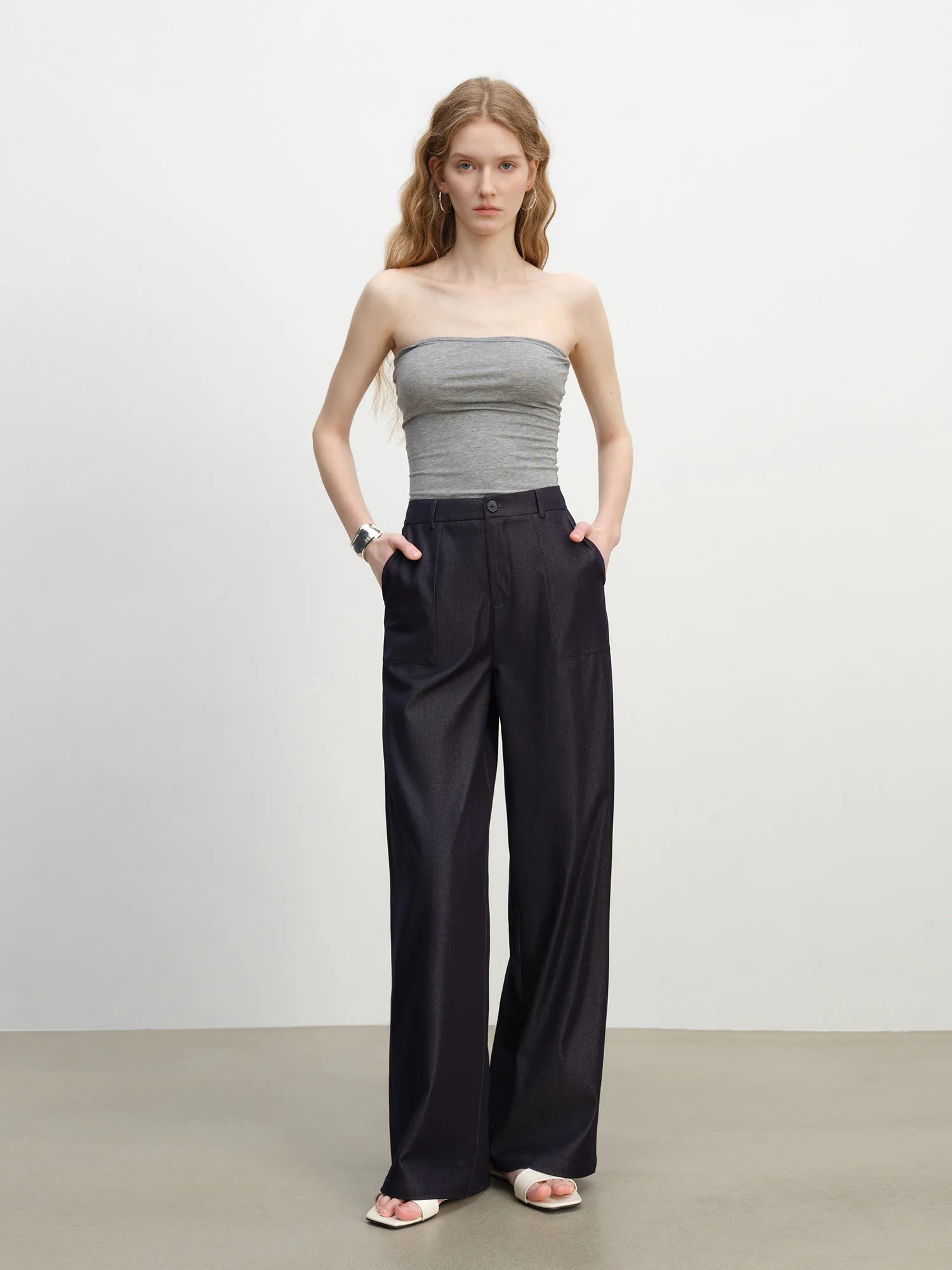 High-Waist Straight Leg Casual Pants for Women