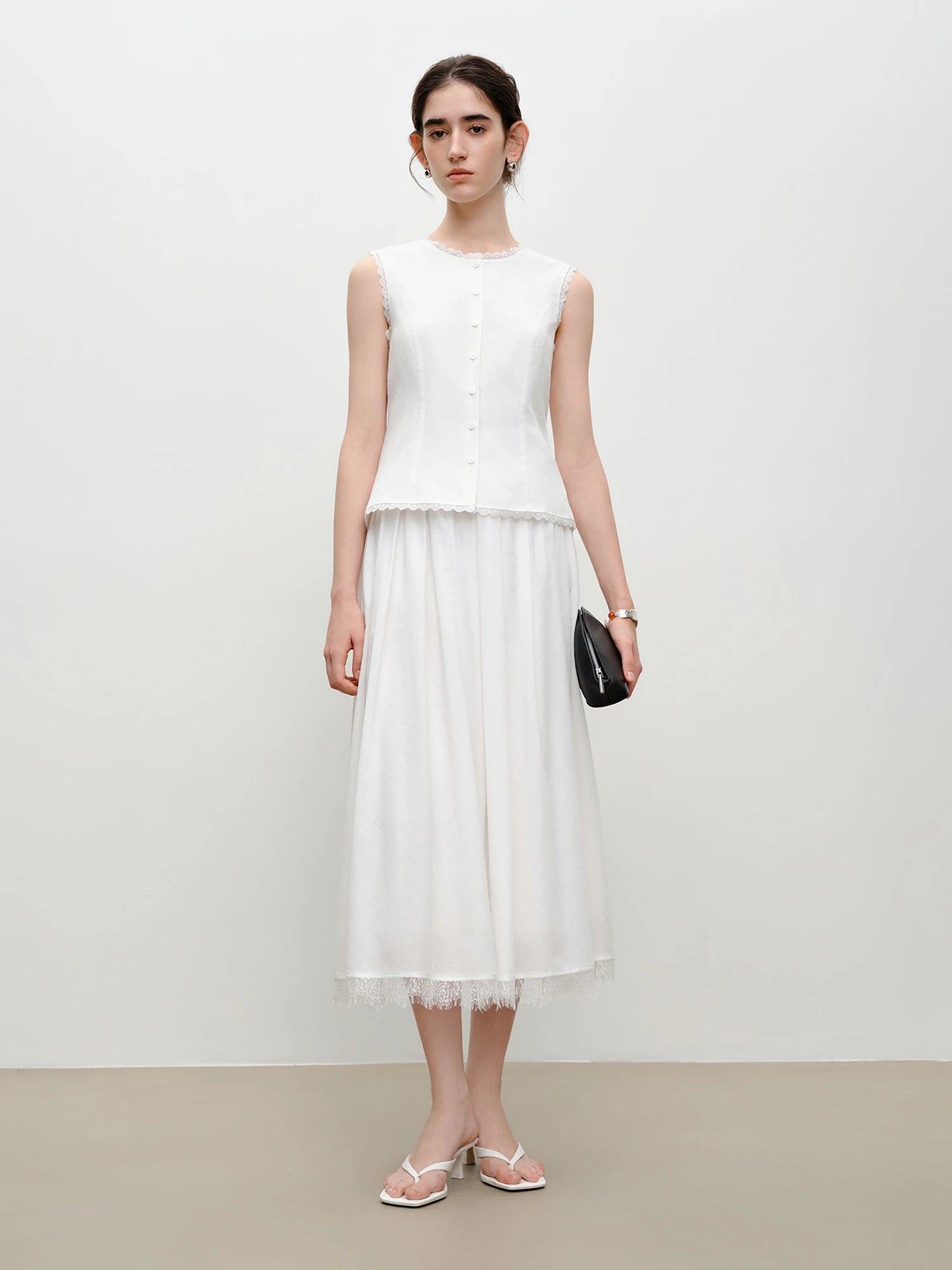 O-Neck Sleeveless A-Line Two-Piece Fashion Set