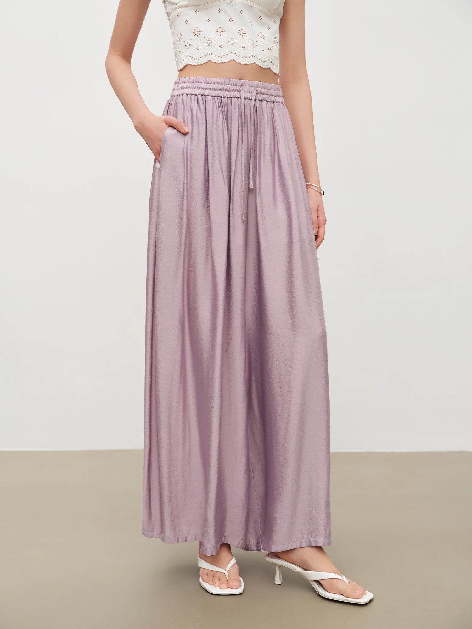 High-Waist Loose Fit Wide Leg Casual Pants
