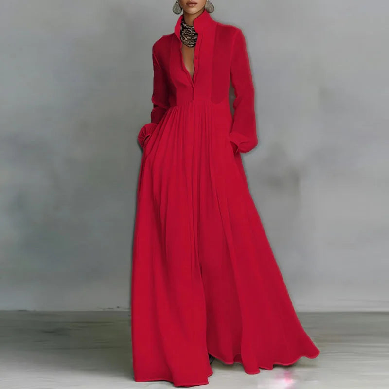 Elegant Floor-Length A-Line Maxi Dress