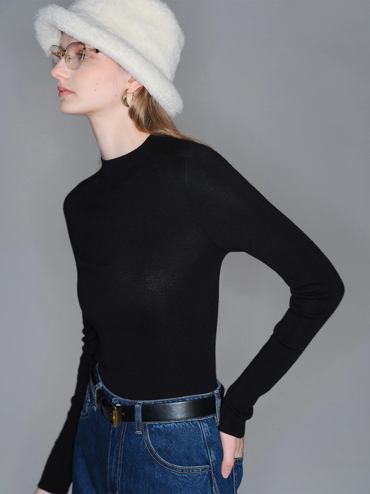 O-Neck Slim Fit 100% Sheep Wool Pullover Sweater Set