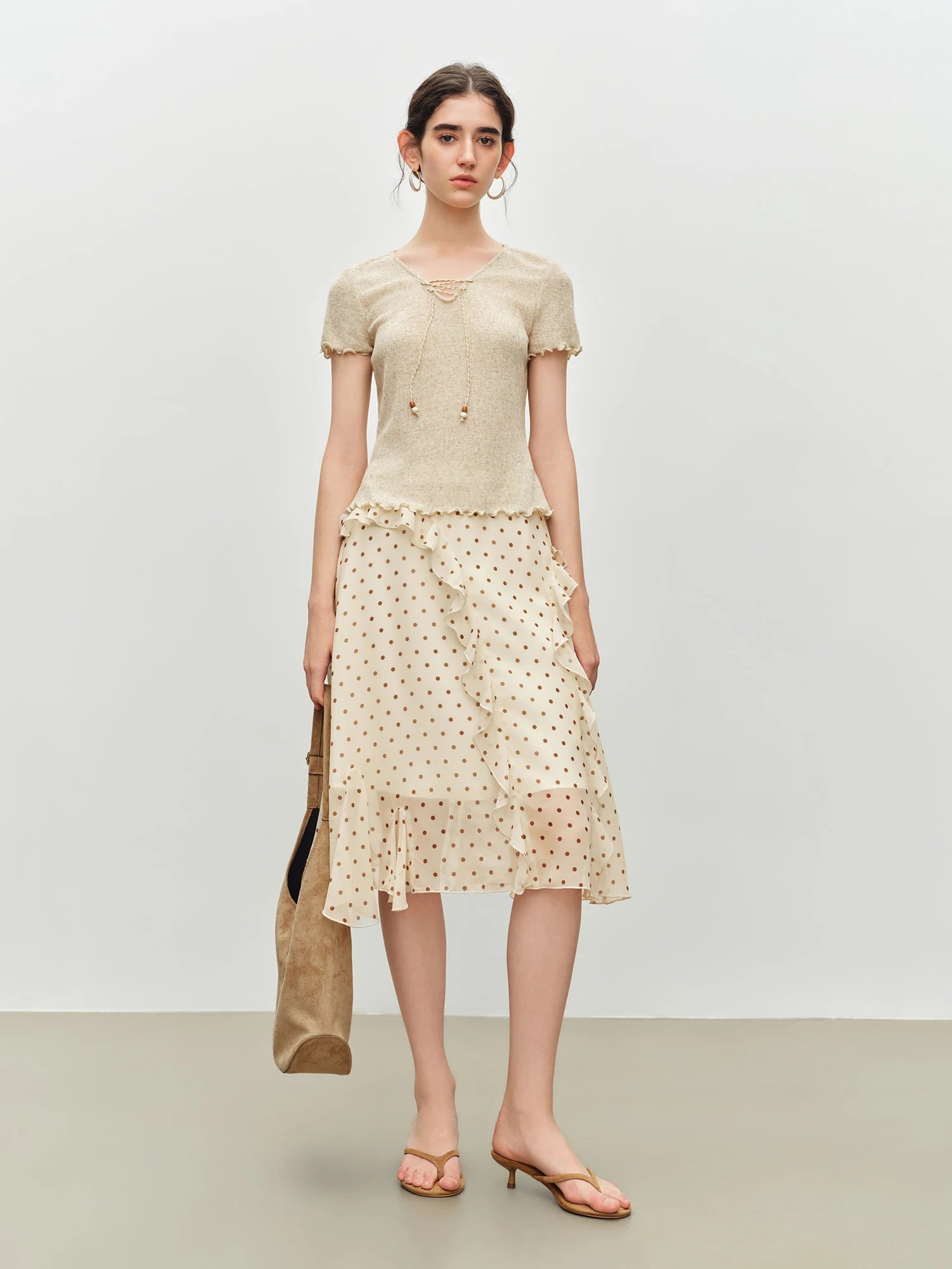 Polka Dot A-Line Knee-Length Dress