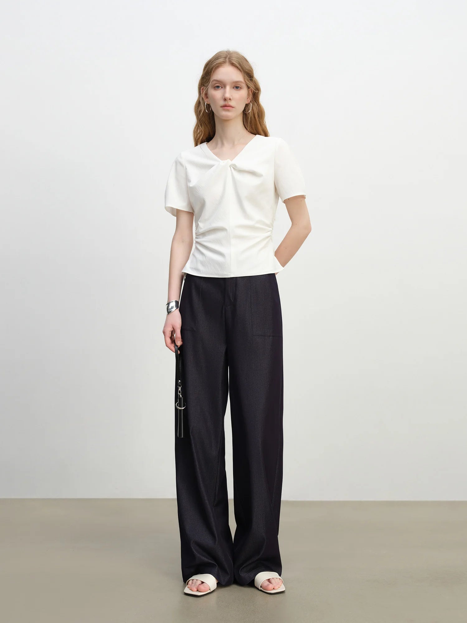 High-Waist Straight Leg Casual Pants for Women