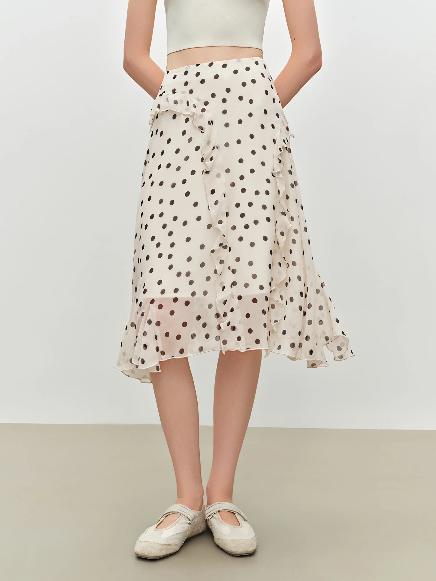 Polka Dot A-Line Knee-Length Dress