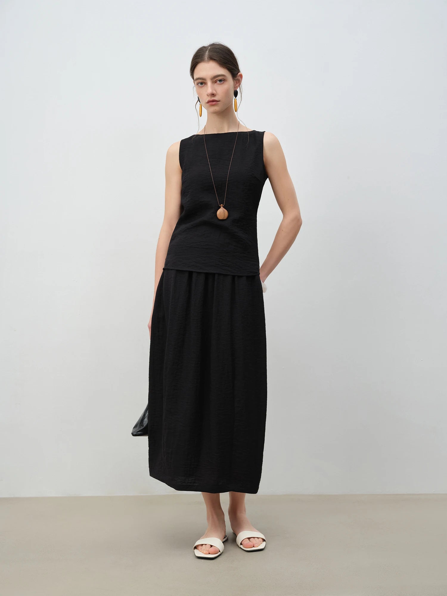 O-Neck Sleeveless A-Line Mid-Calf Casual Summer Set