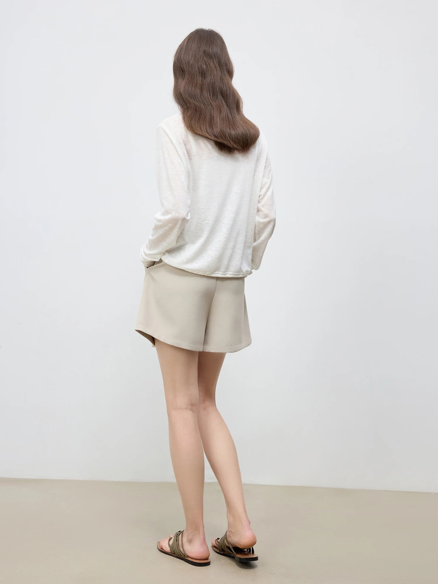 High-Waist Tailored Office Shorts