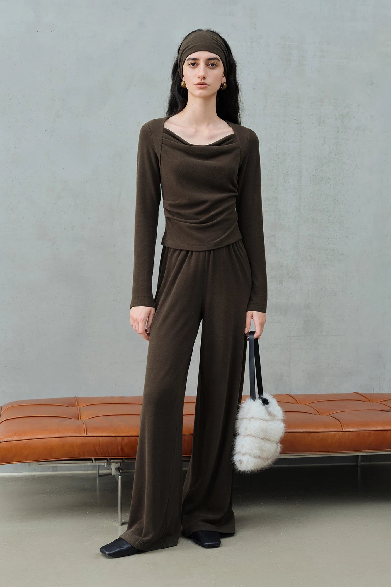 Elegant V-Neck Two-Piece Office Set