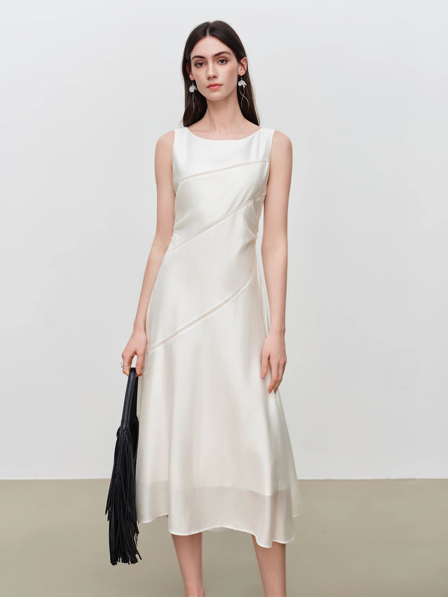 O-Neck Sleeveless A-Line Mid-Calf Classic Pullover Dress