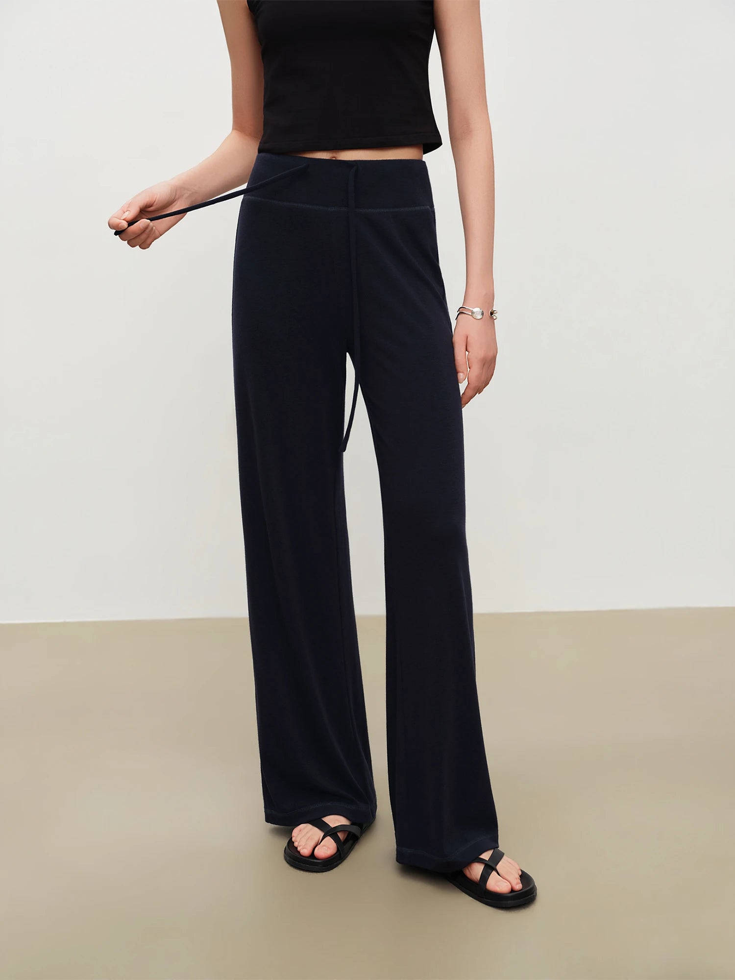 High-Waist Wide Leg Casual Pants
