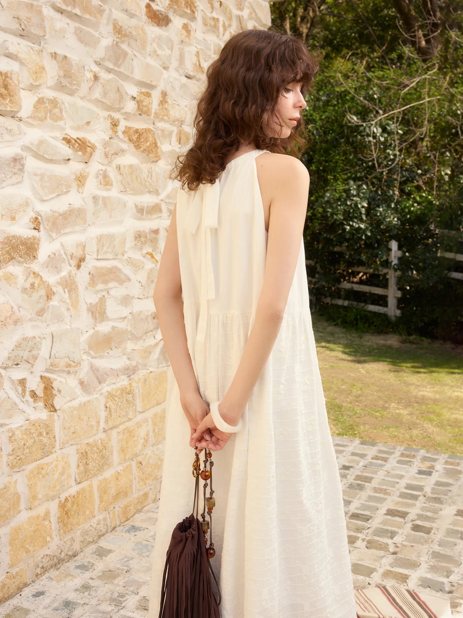 O-Neck Sleeveless Loose Cotton A-Line Mid-Calf Casual Dress