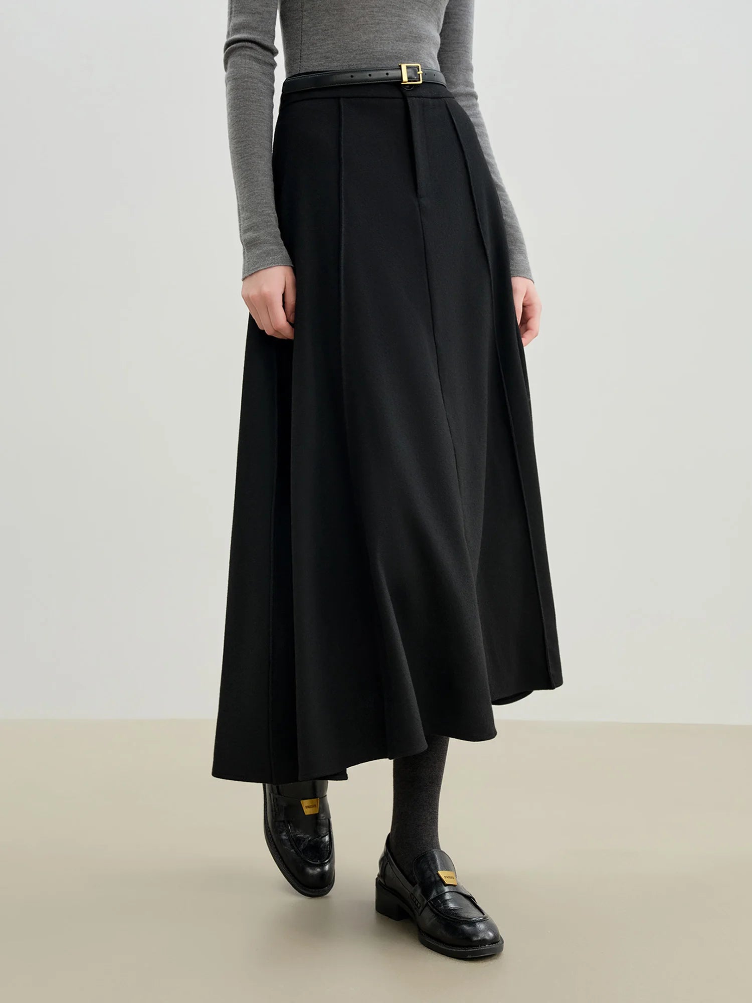 Ankle-Length A-Line Office Casual Skirt