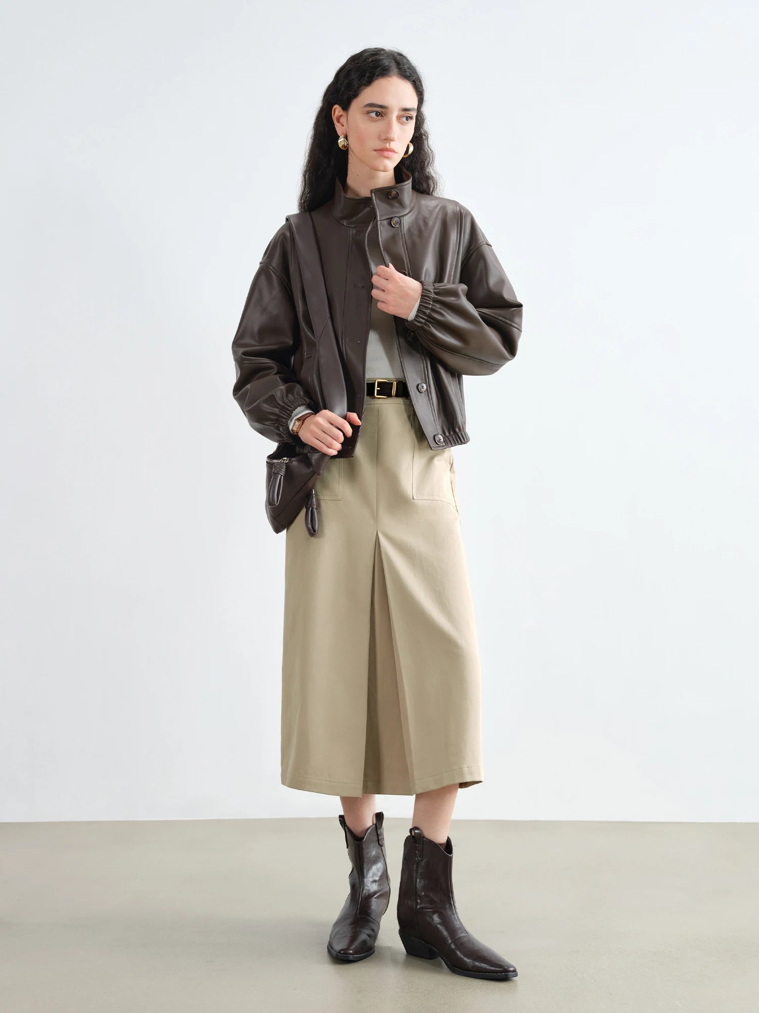 Empire Waist A-Line Mid-Calf 100% Cotton Casual Dress