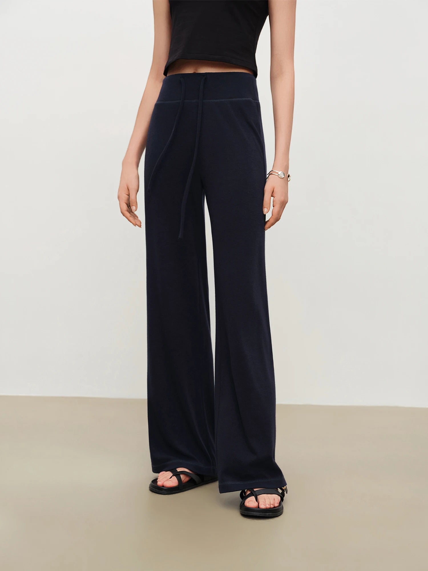 High-Waist Wide Leg Casual Pants