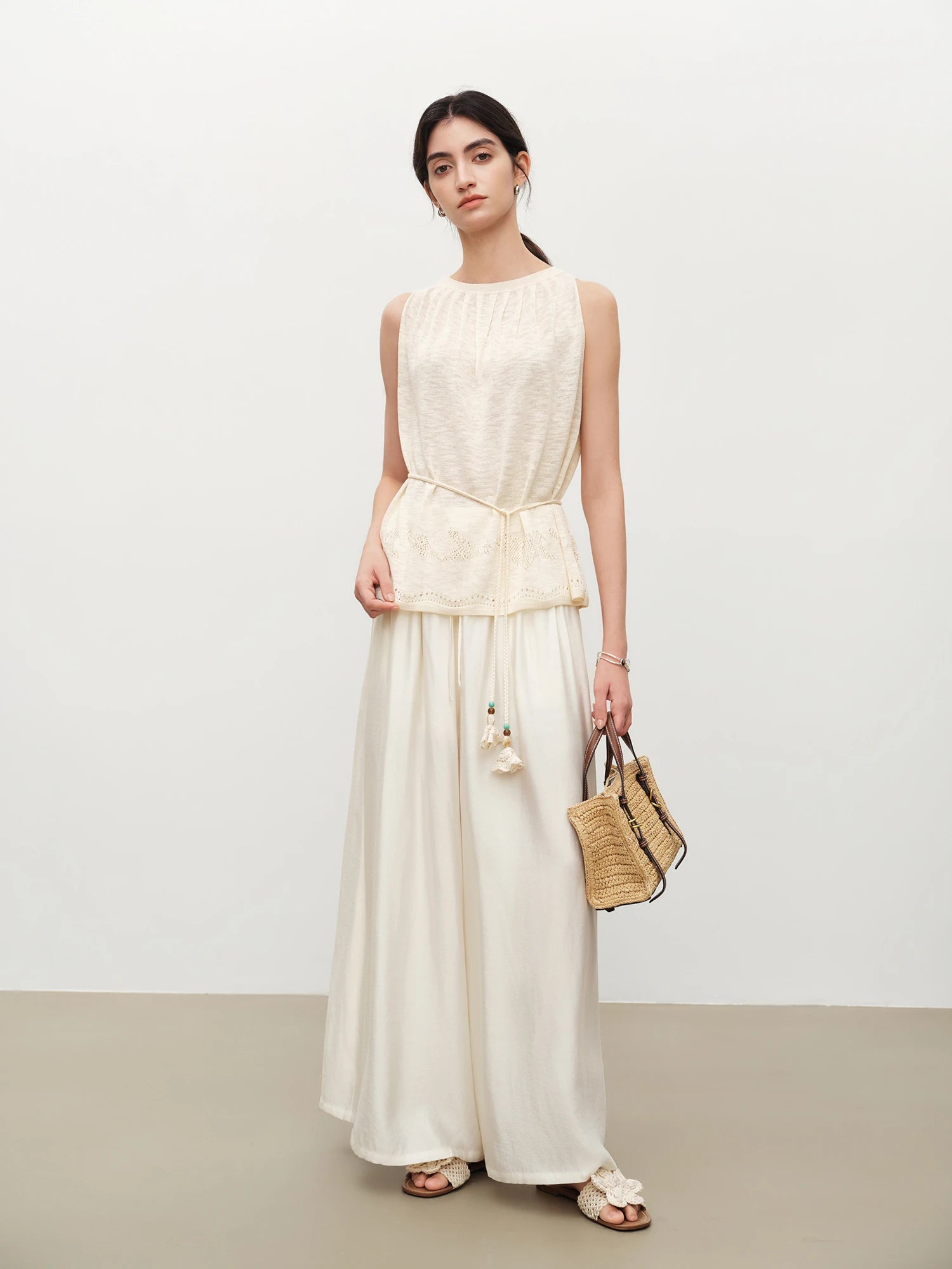 High-Waist Loose Fit Wide Leg Casual Pants