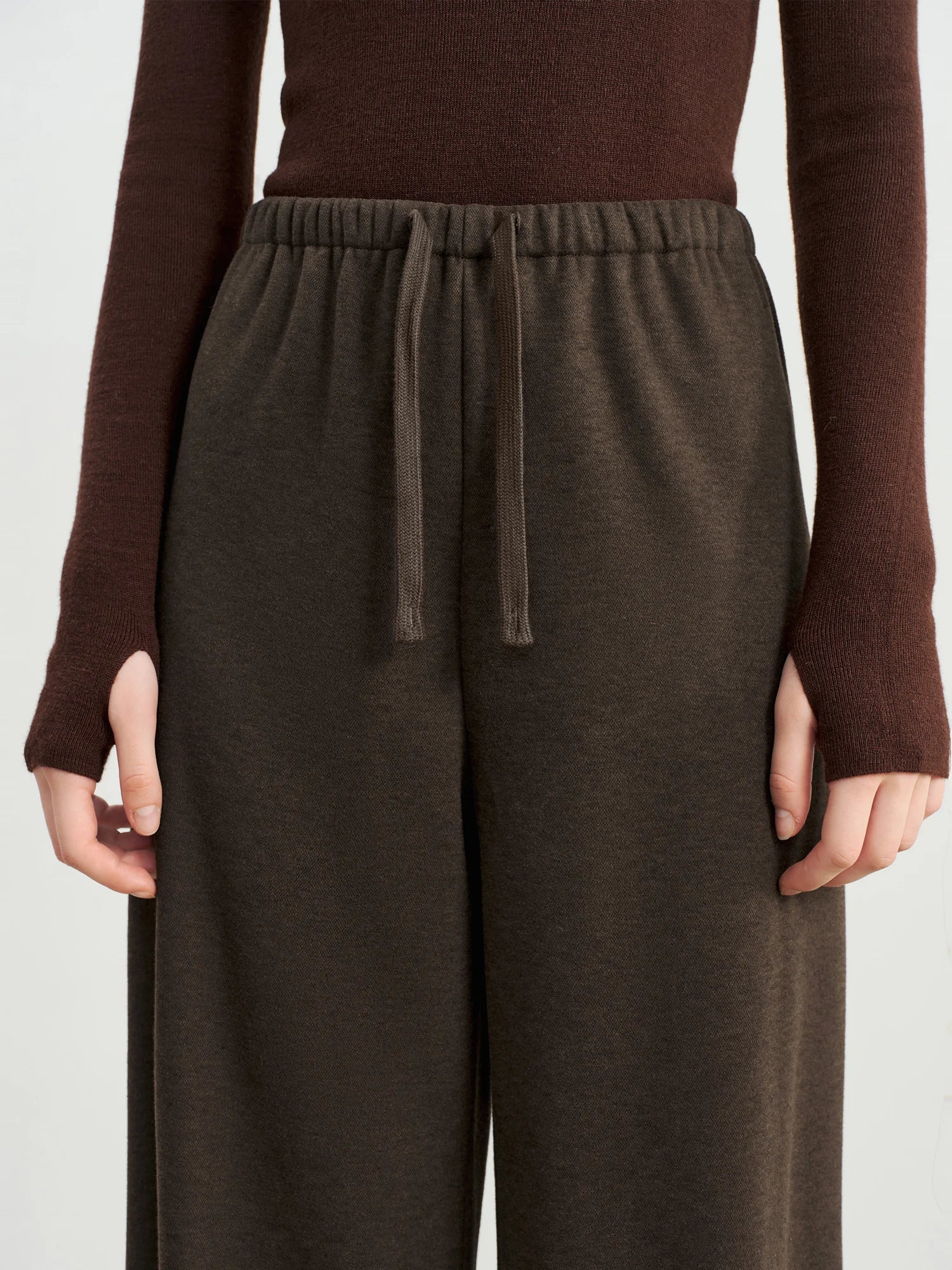 High-Waist Straight Floor-Length Casual Pants