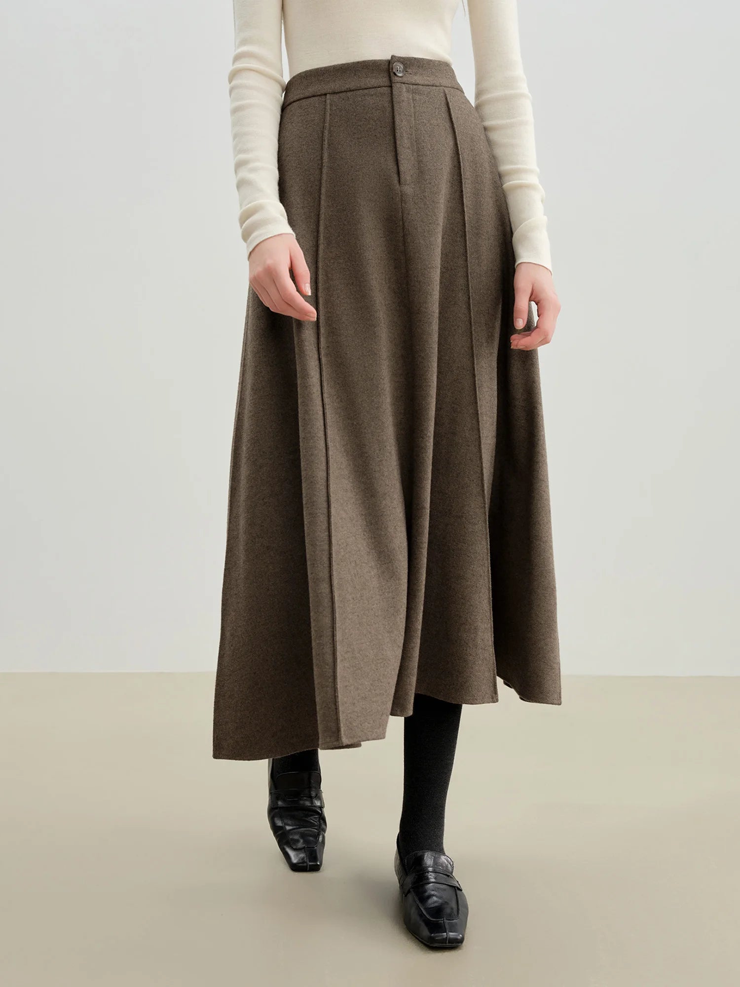 Ankle-Length A-Line Office Casual Skirt