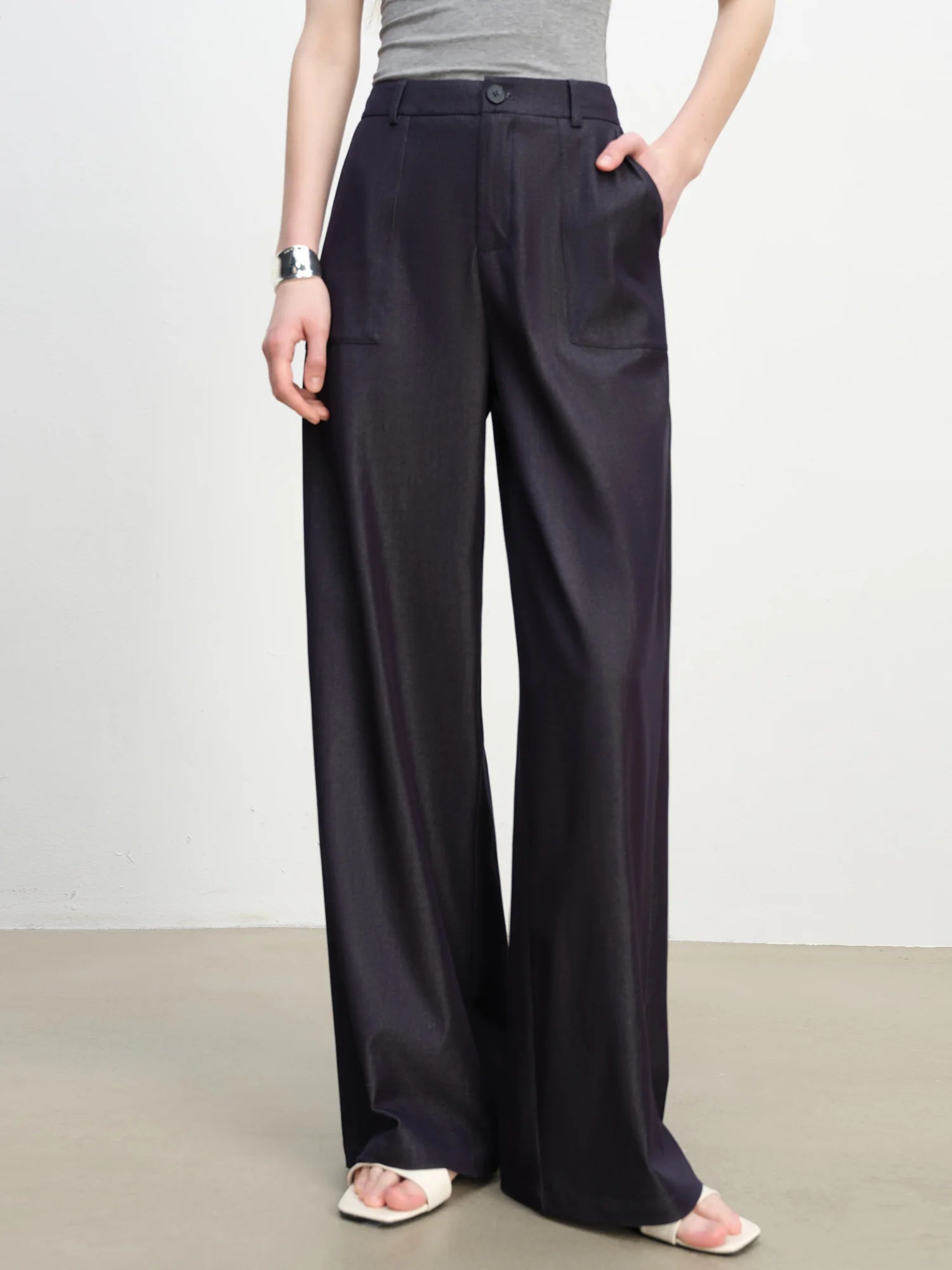 High-Waist Straight Leg Casual Pants for Women