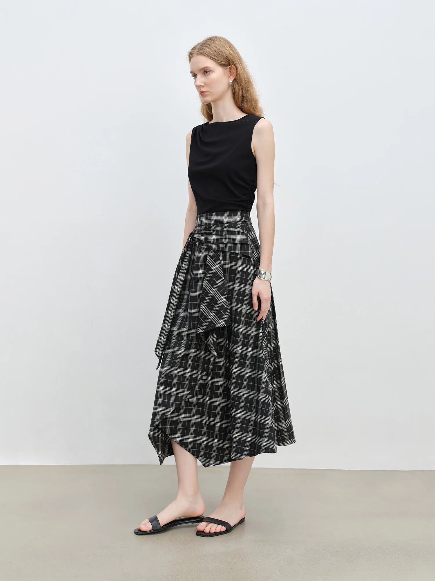 Empire Waist A-Line Mid-Calf Casual Office Dress