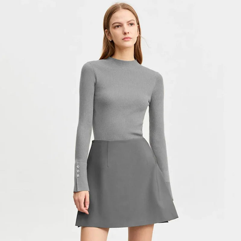 High-Waist Skirt-Style Shorts with Layered Design