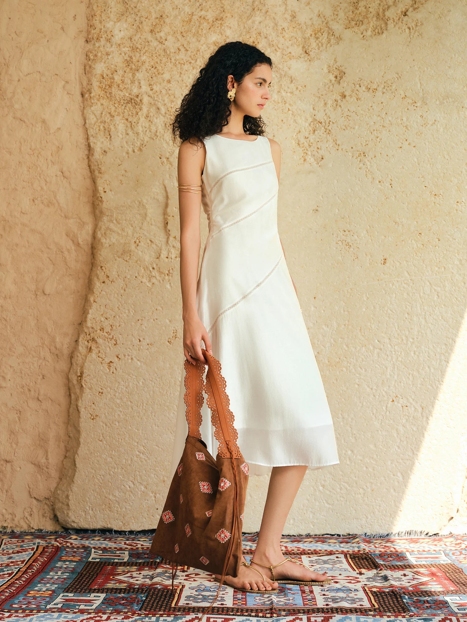O-Neck Sleeveless A-Line Mid-Calf Classic Pullover Dress
