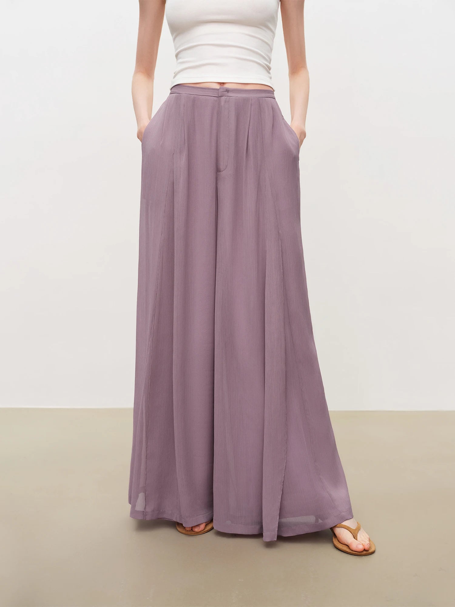High-Waist Elastic Straight Full-Length Casual Pants Set