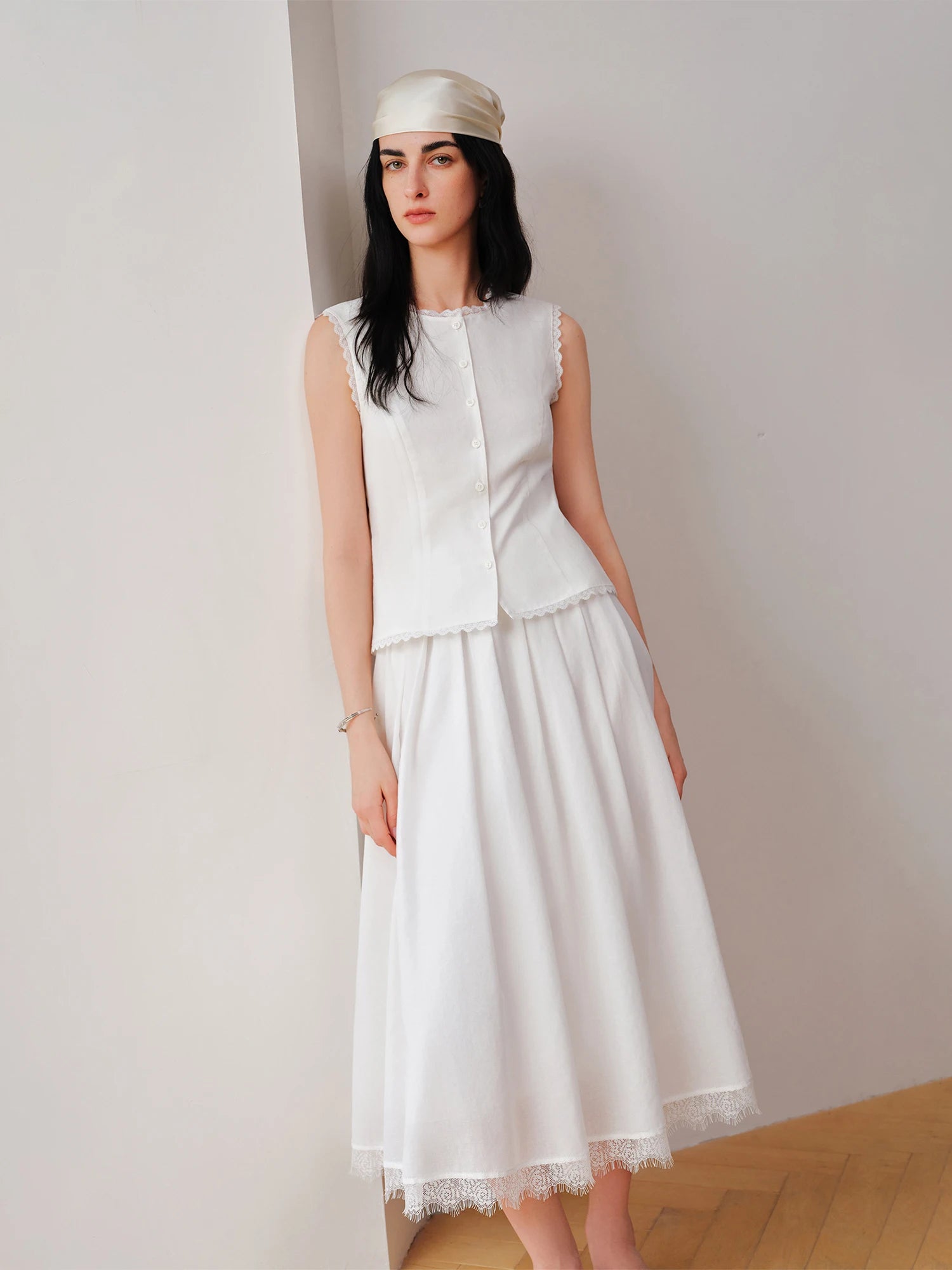 O-Neck Sleeveless A-Line Two-Piece Fashion Set