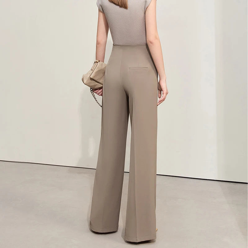 Loose Fit Wide Leg Twill Pants with Utility Details