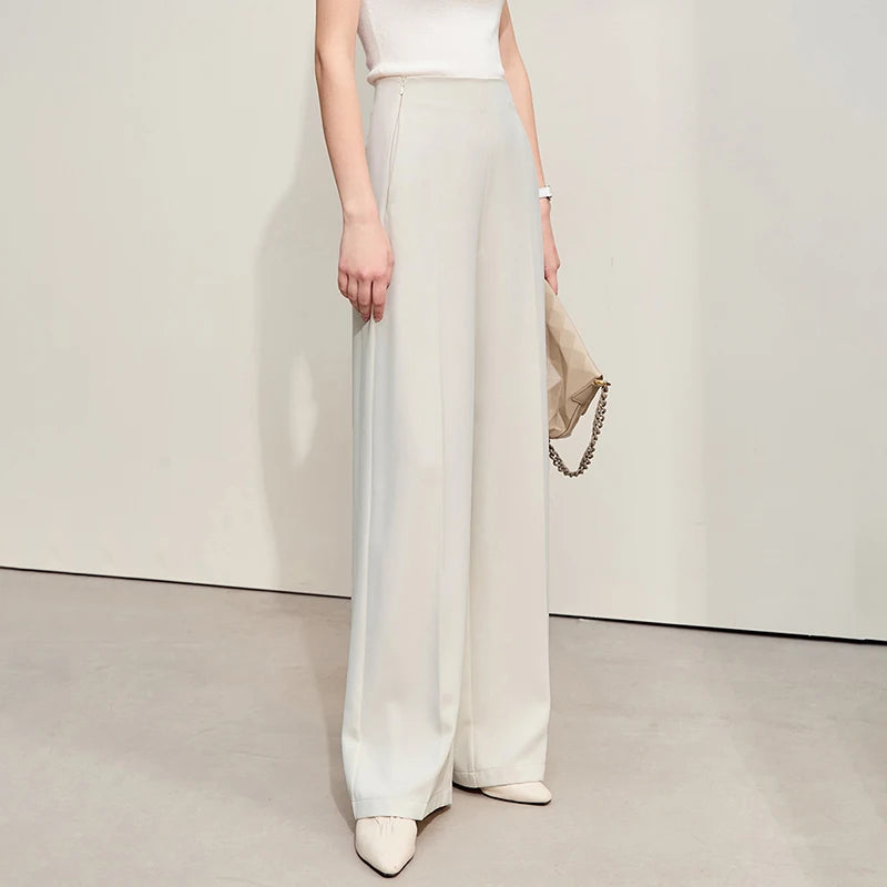 Loose Fit Wide Leg Twill Pants with Utility Details