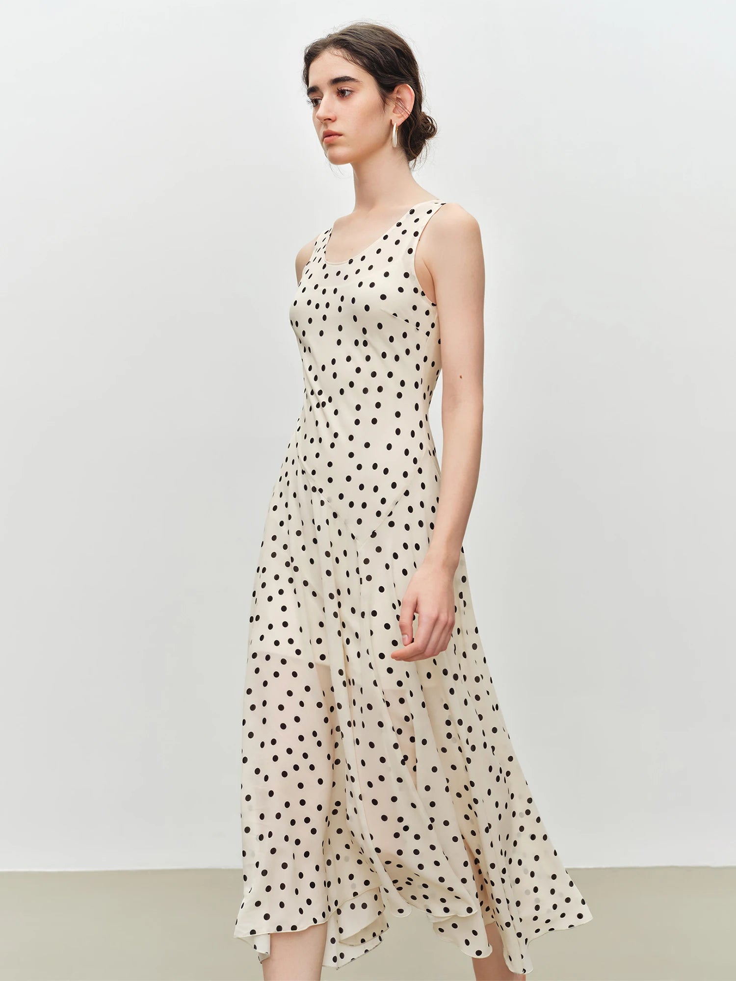 Polka Dot A-Line Midi Dress
