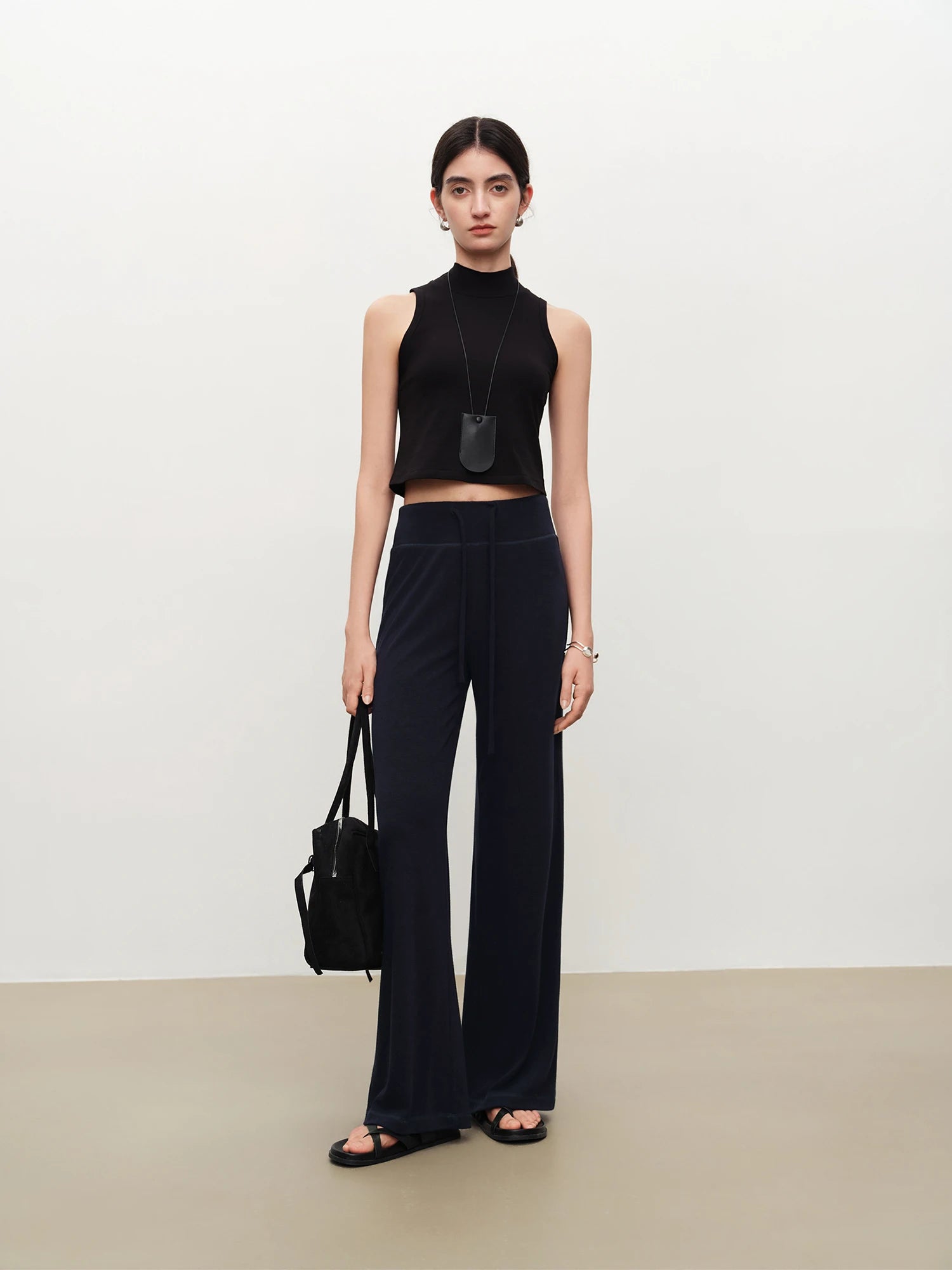 High-Waist Wide Leg Casual Pants
