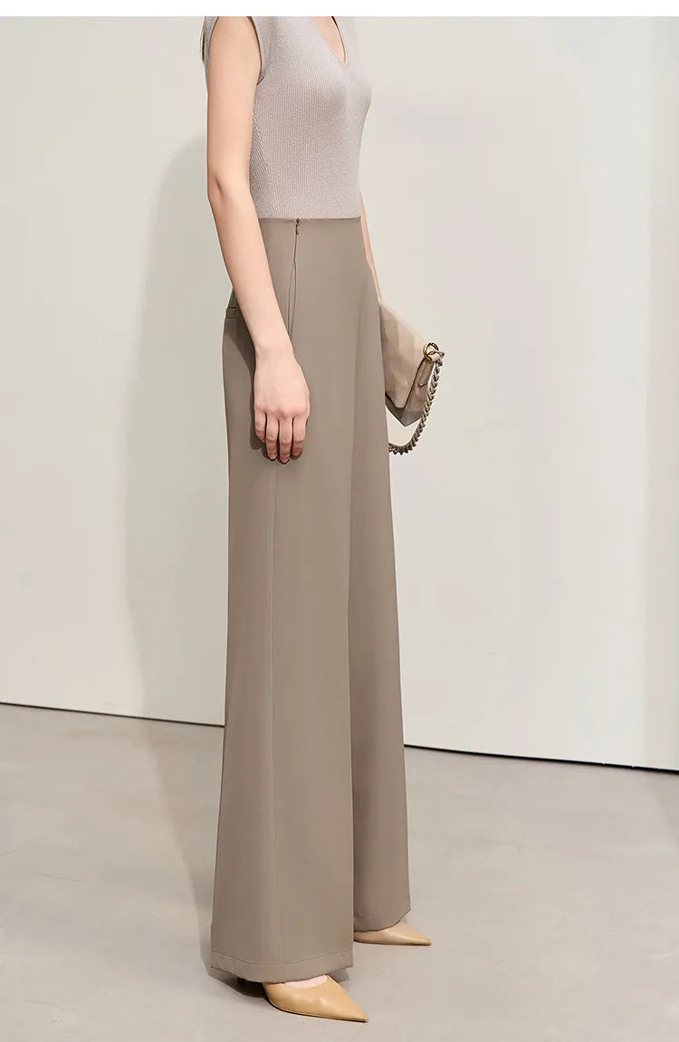 Loose Fit Wide Leg Twill Pants with Utility Details