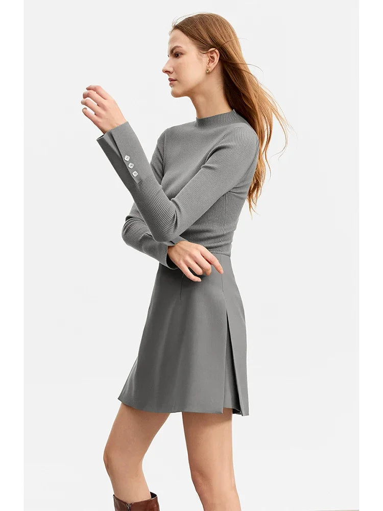High-Waist Skirt-Style Shorts with Layered Design