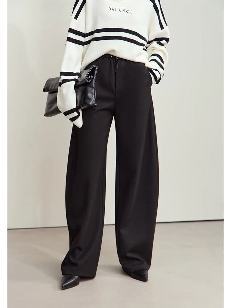Loose Fit Straight Leg Drawstring Pants