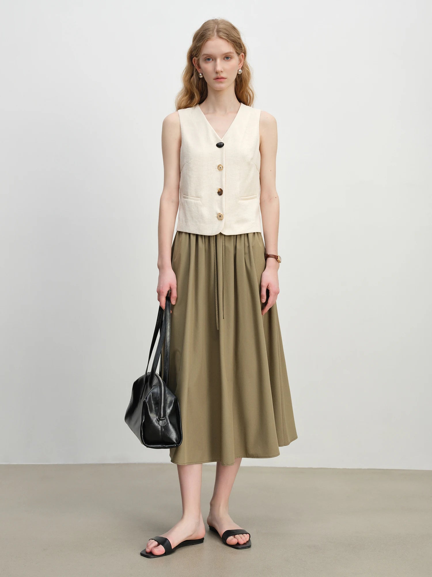 V-Neck Sleeveless Wide-Leg Two-Piece Set