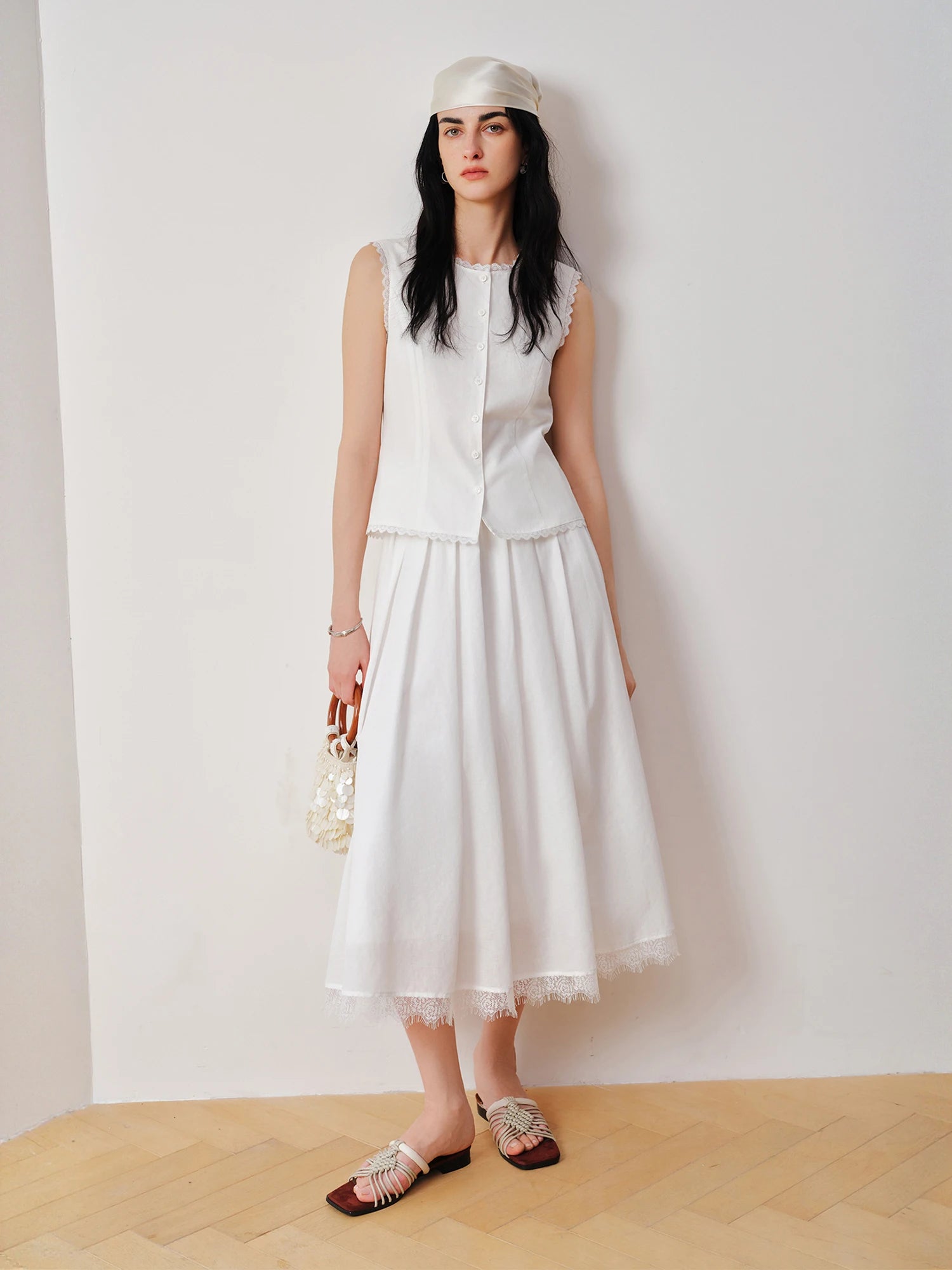 O-Neck Sleeveless A-Line Two-Piece Fashion Set