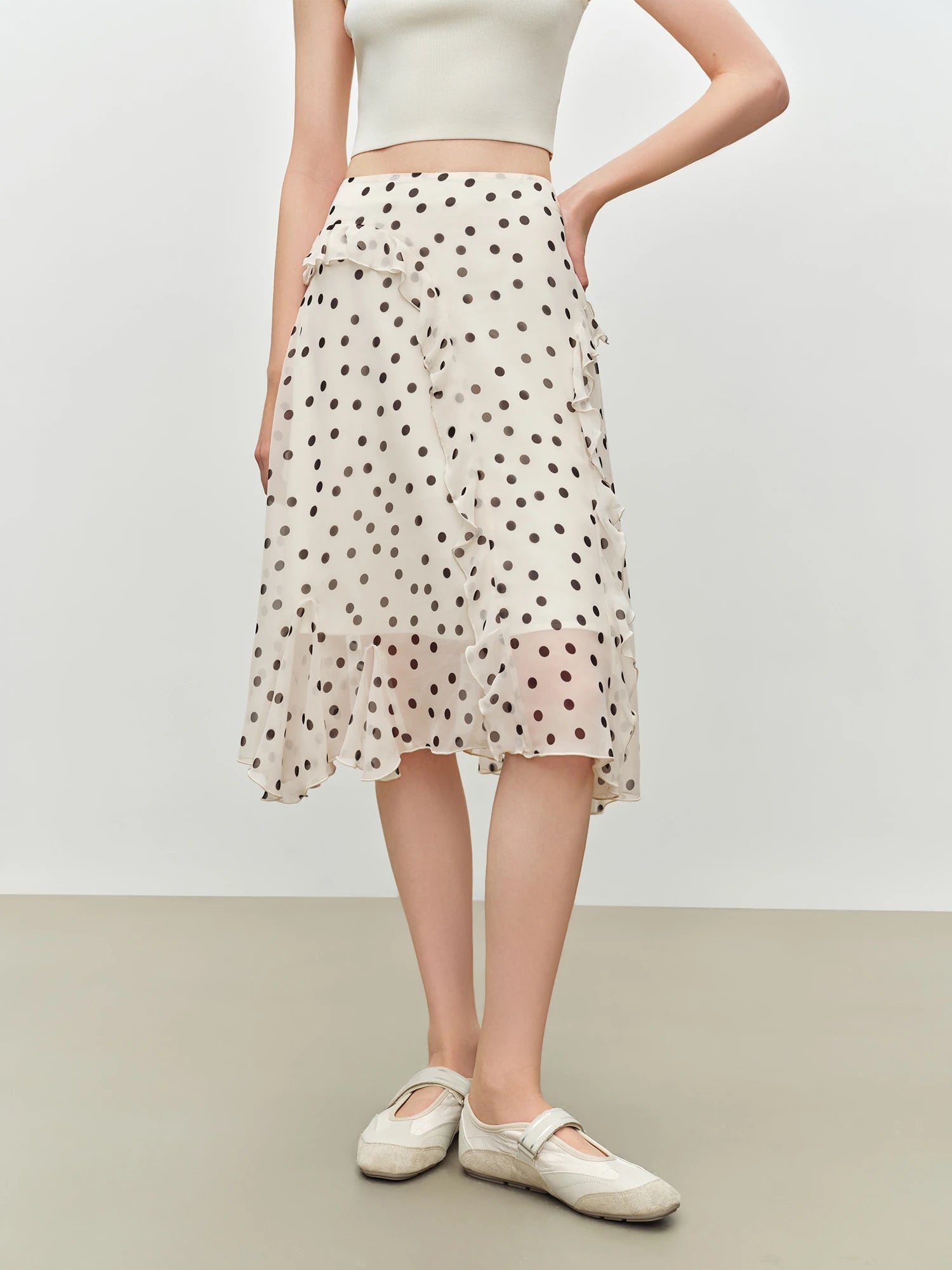 Polka Dot A-Line Knee-Length Dress