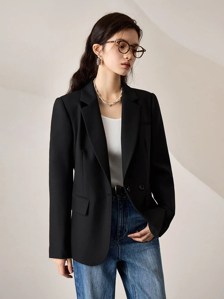 Elegant V-Neck Button Slim Jacket