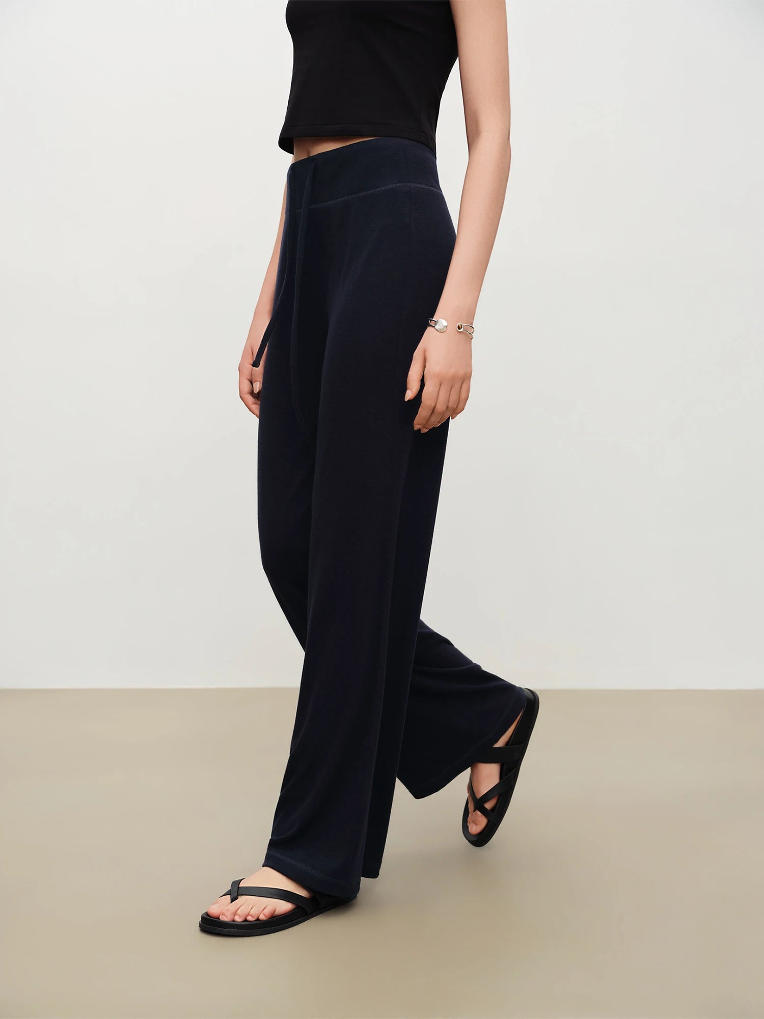 High-Waist Wide Leg Casual Pants