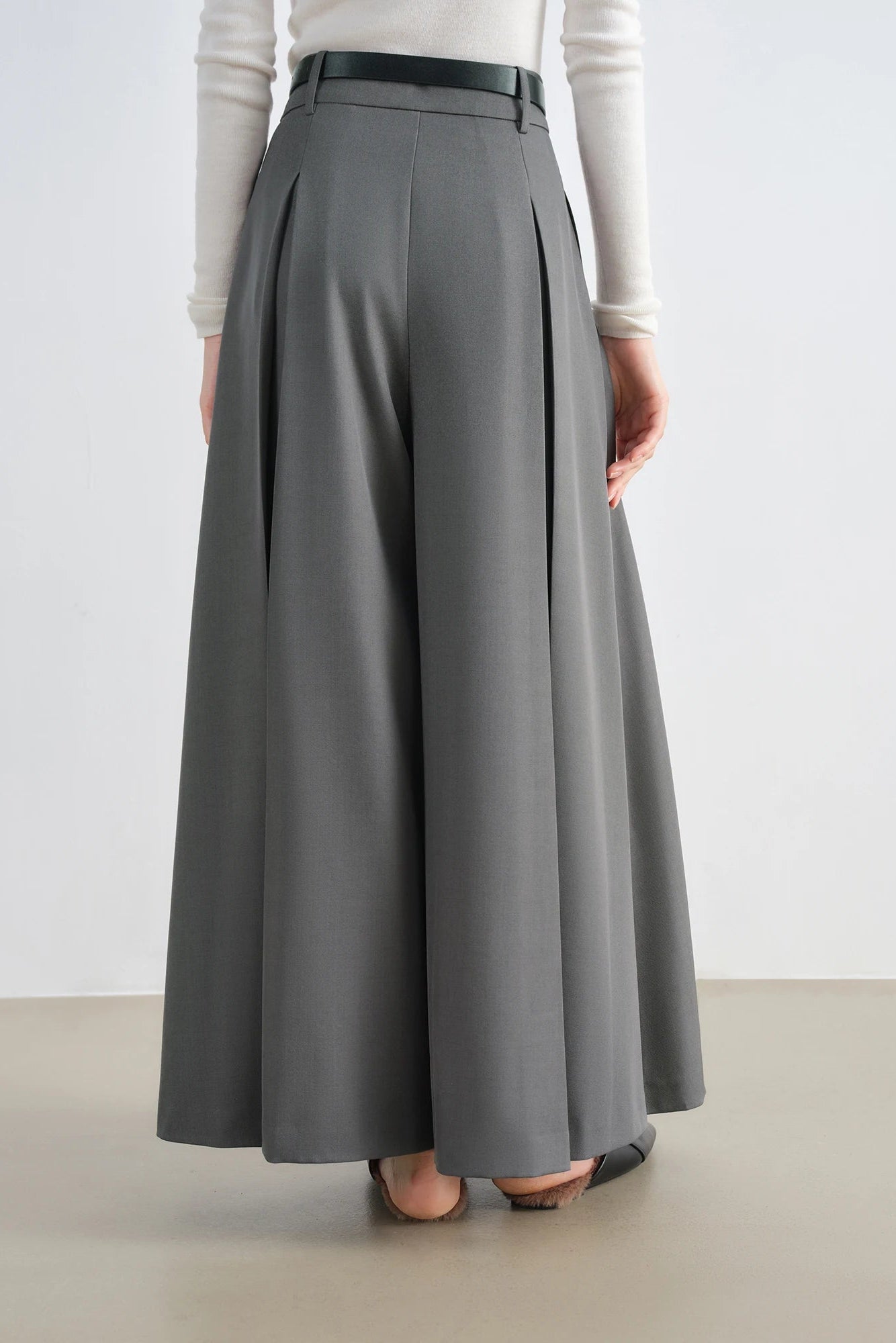 Elegant High-Waist Wide-Leg Skirt Pants