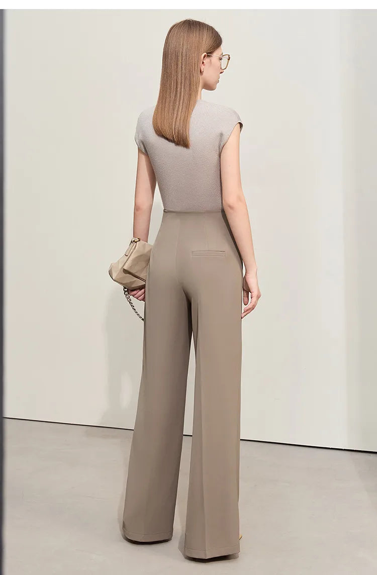 Loose Fit Wide Leg Twill Pants with Utility Details