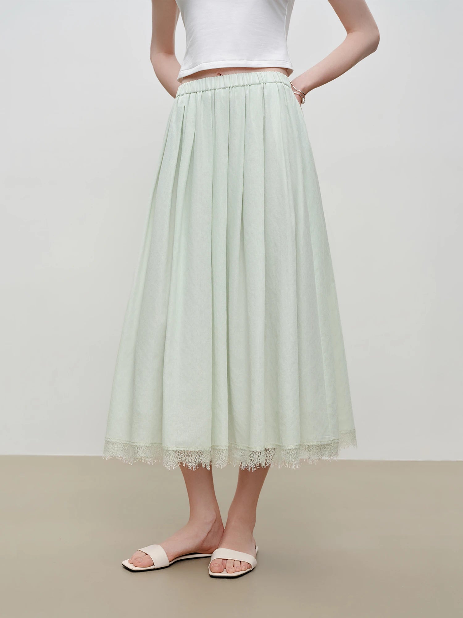 O-Neck Sleeveless A-Line Two-Piece Fashion Set