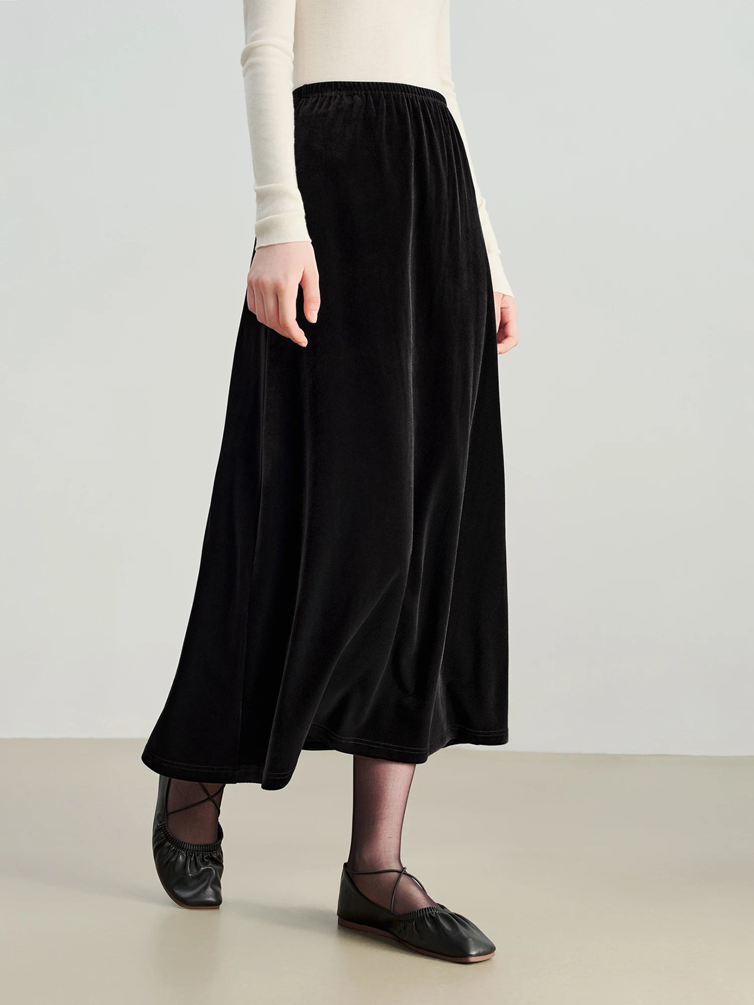 Casual A-Line Ankle-Length Stretch Dress