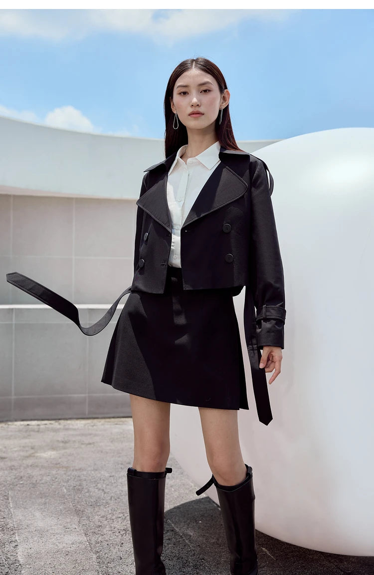 High-Waist Skirt-Style Shorts with Layered Design