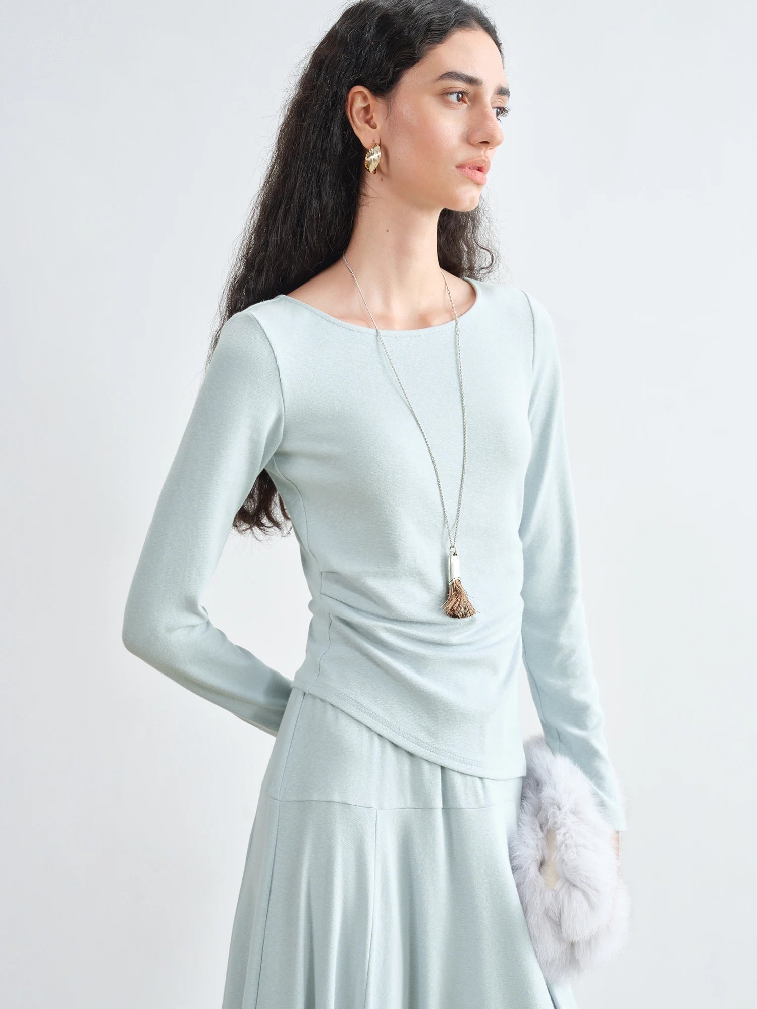 Office Lady A-Line Two-Piece Mid-Calf Set
