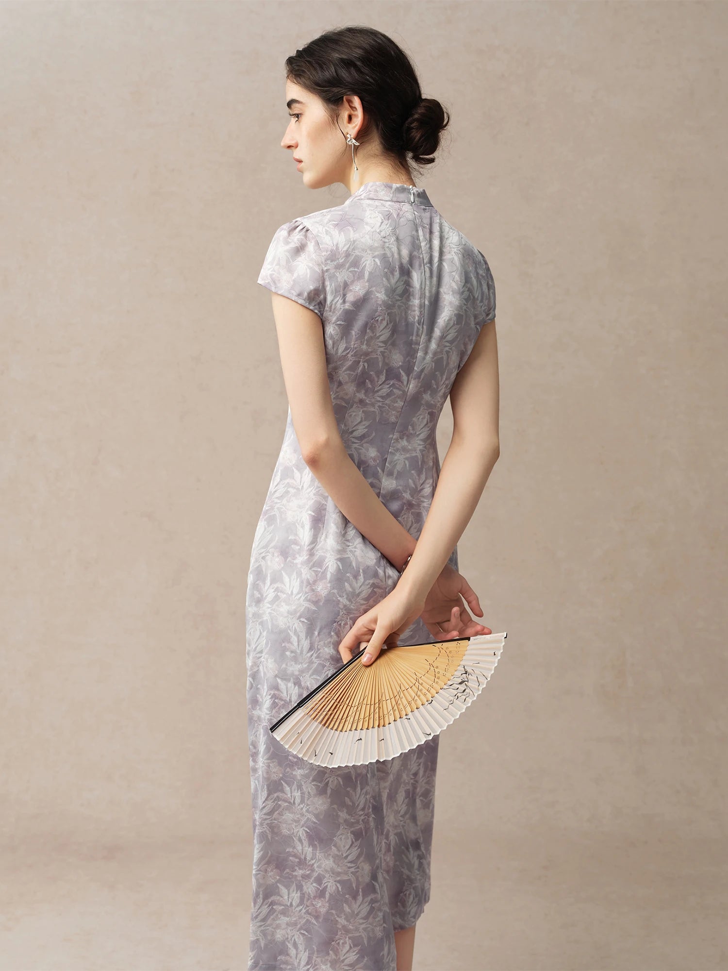 Stand Collar A-Line Mid-Calf Fashionable Summer Dress