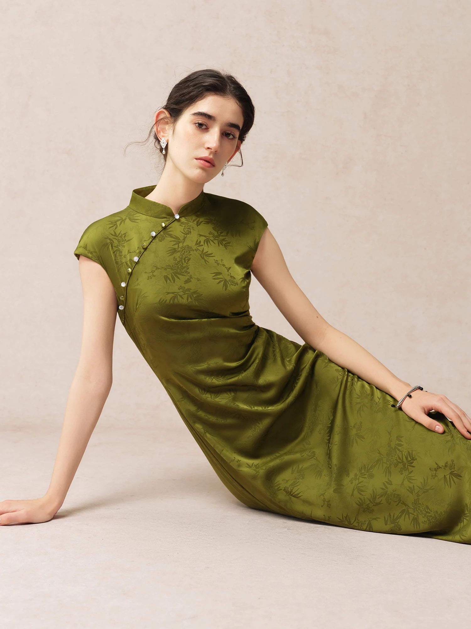 Stand Collar A-Line Mid-Calf Fashionable Summer Dress