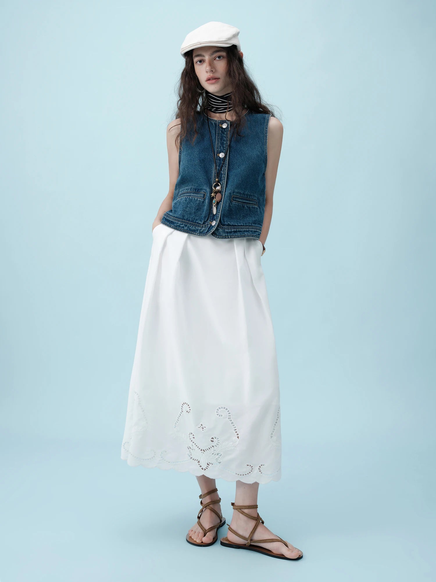 O-Neck Sleeveless Loose Ankle-Length Casual Two-Piece Set